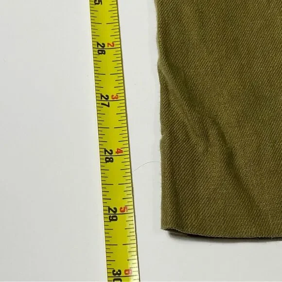 Cabi Charlie Linen / Lyocell Blend Olive Green Wide Leg Trouser Pants Women's 8 - Picture 2 of 14